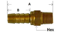 Brass High Volume Male Swivel Diagram 1